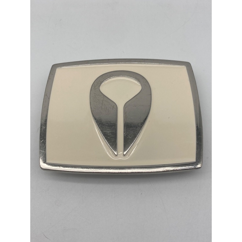 Nixon Metal Enamel Belt Buckle Silver Tone White Flame Icon Logo Skate Surf